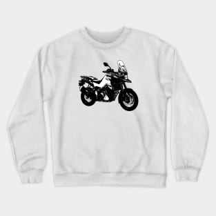 V Strom 1050XT Bike Black and White Crewneck Sweatshirt